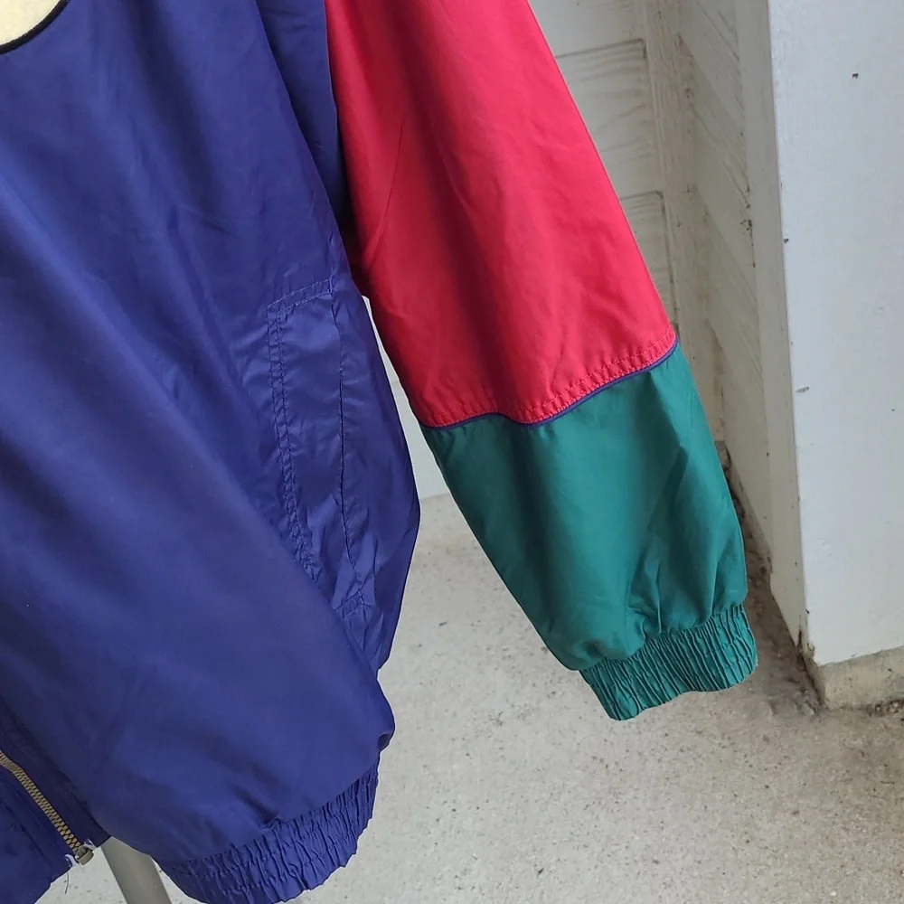 NIKE Respect the Game Navy‎ Red Green Block Mens XL Windbreaker Jacket VTG RARE